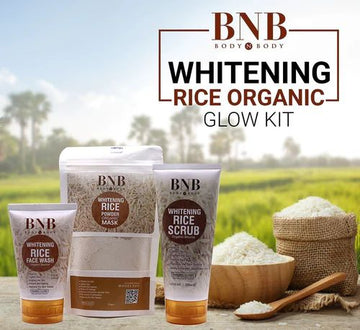 Pack of 3 BNB Rice Extract Bright & Glow Kit with Golden Cap and Box