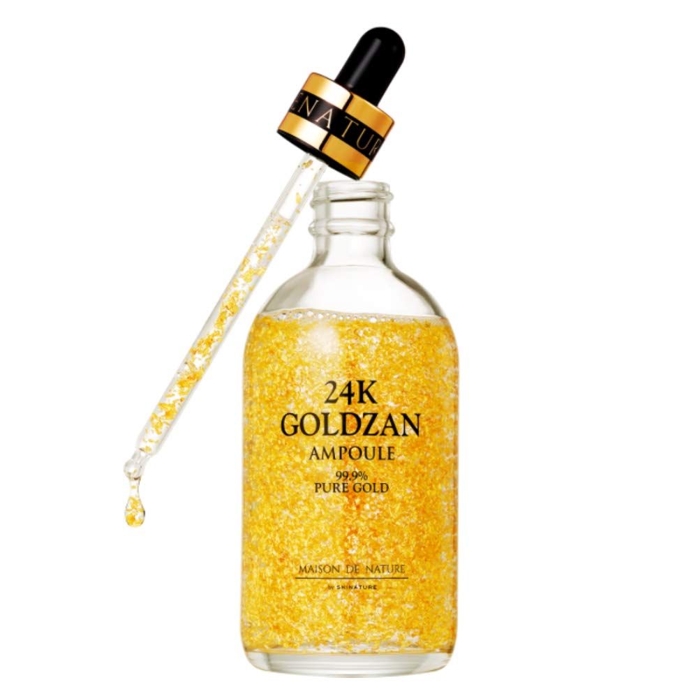 24K Gold Facial Serum Ampoule Pure Gold 99.9% by Maison De Nature 100 ml Made in Korea