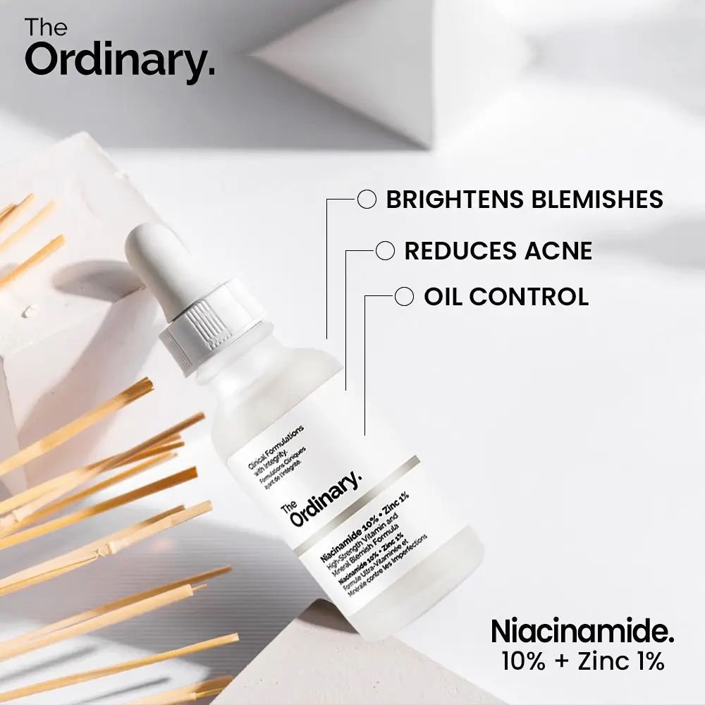 The Ordinary Niacinamide Serum 10% + Zinc 1% - 30ml Acne Treatment for Oily and Acne-Prone Skin